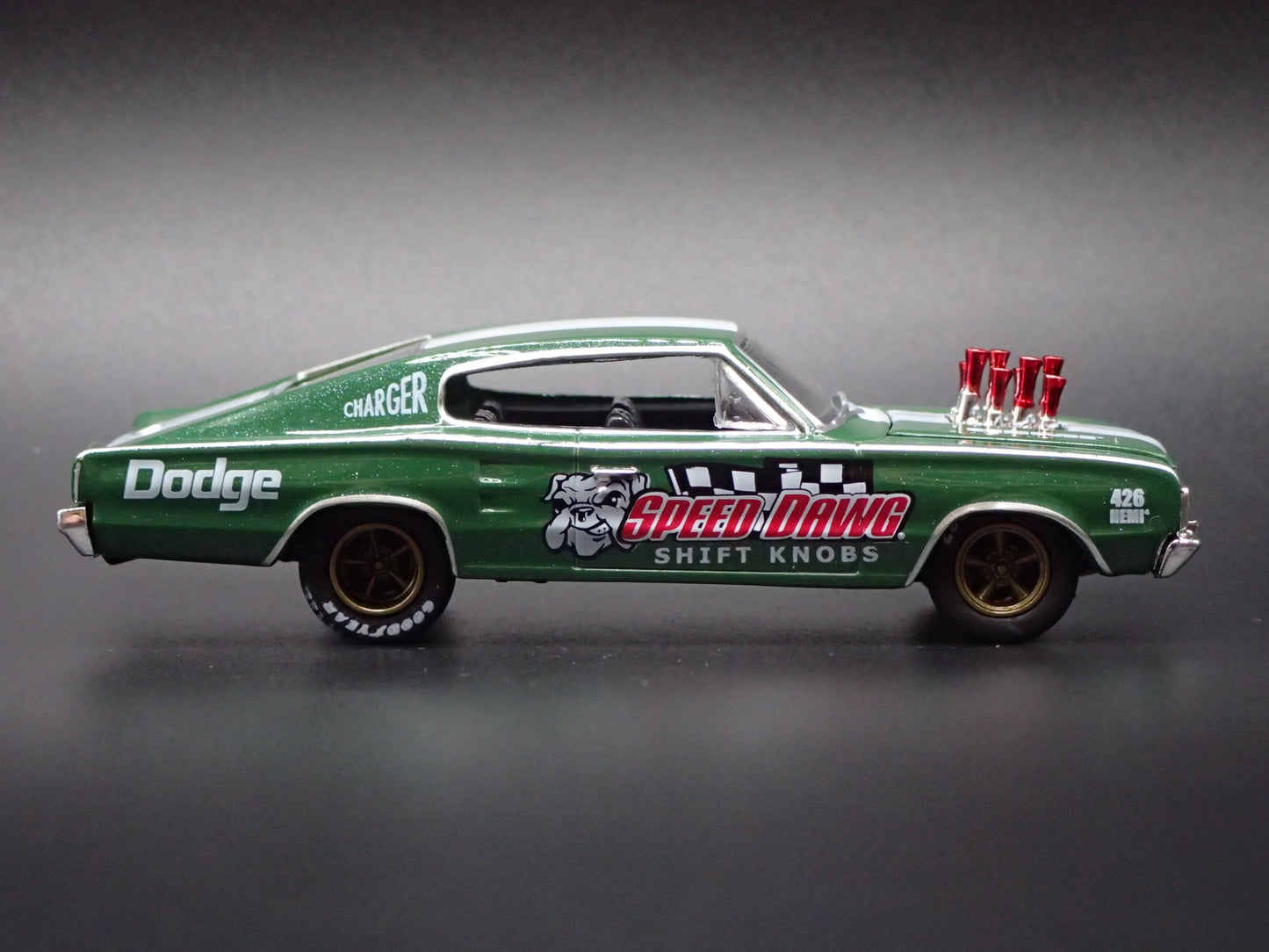 1966 66 DODGE CHARGER GASSER SPEED DAWG 1/64 SCALE DIORAMA DIECAST MODEL CAR