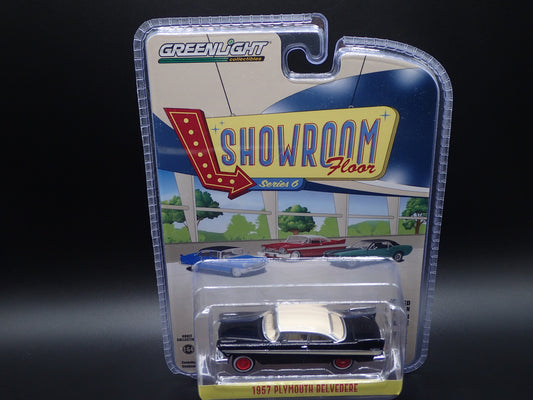 1957 PLYMOUTH BELVEDERE 2024 GREENLIGHT TARGET RED CHASE SHOWROOM FLOOR SERIES 6