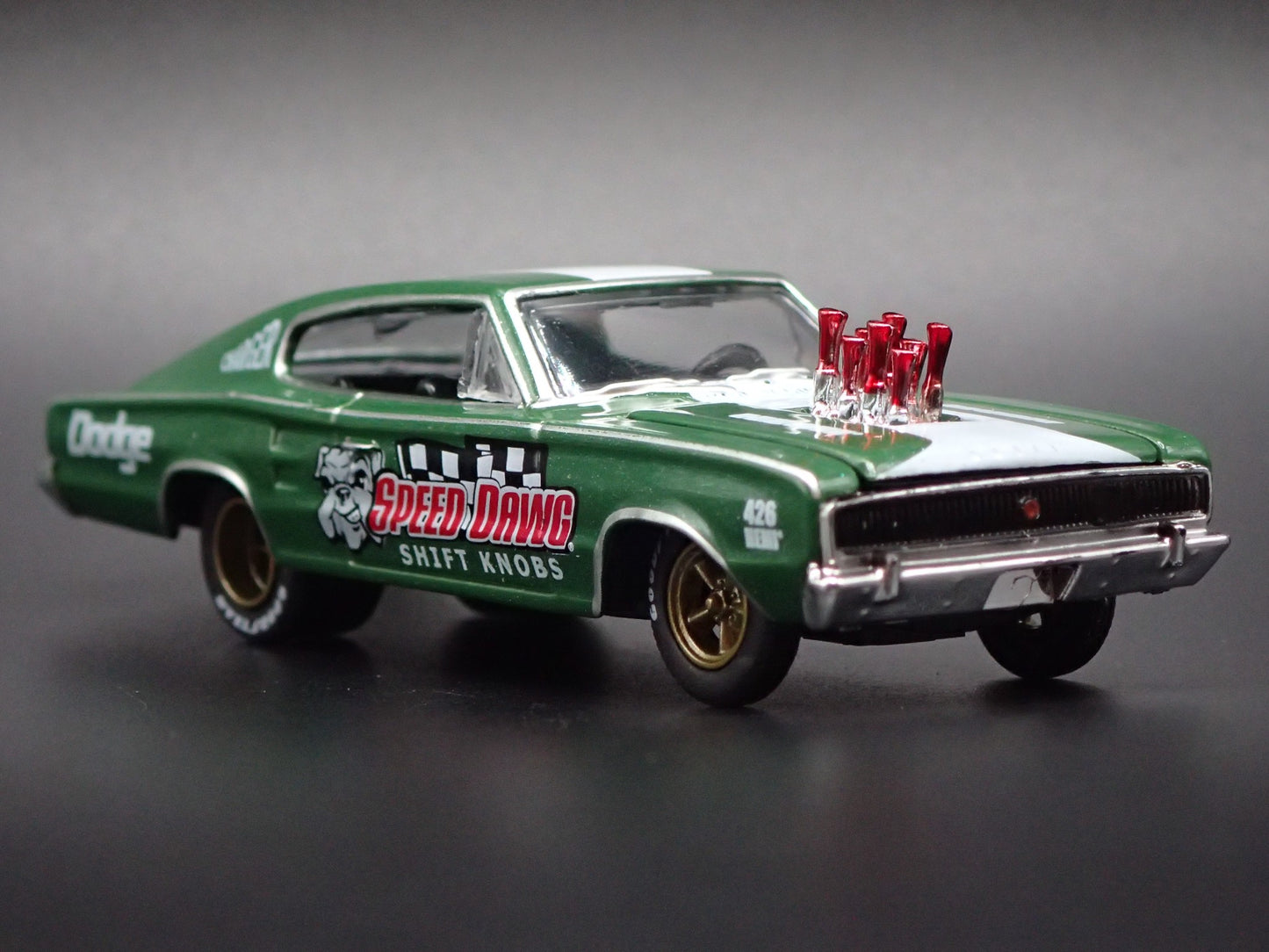 1966 66 DODGE CHARGER GASSER SPEED DAWG 1/64 SCALE DIORAMA DIECAST MODEL CAR