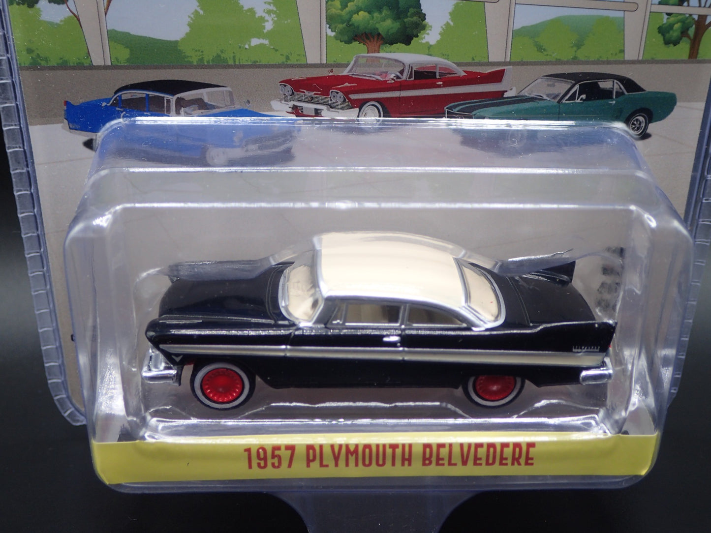 1957 PLYMOUTH BELVEDERE 2024 GREENLIGHT TARGET RED CHASE SHOWROOM FLOOR SERIES 6