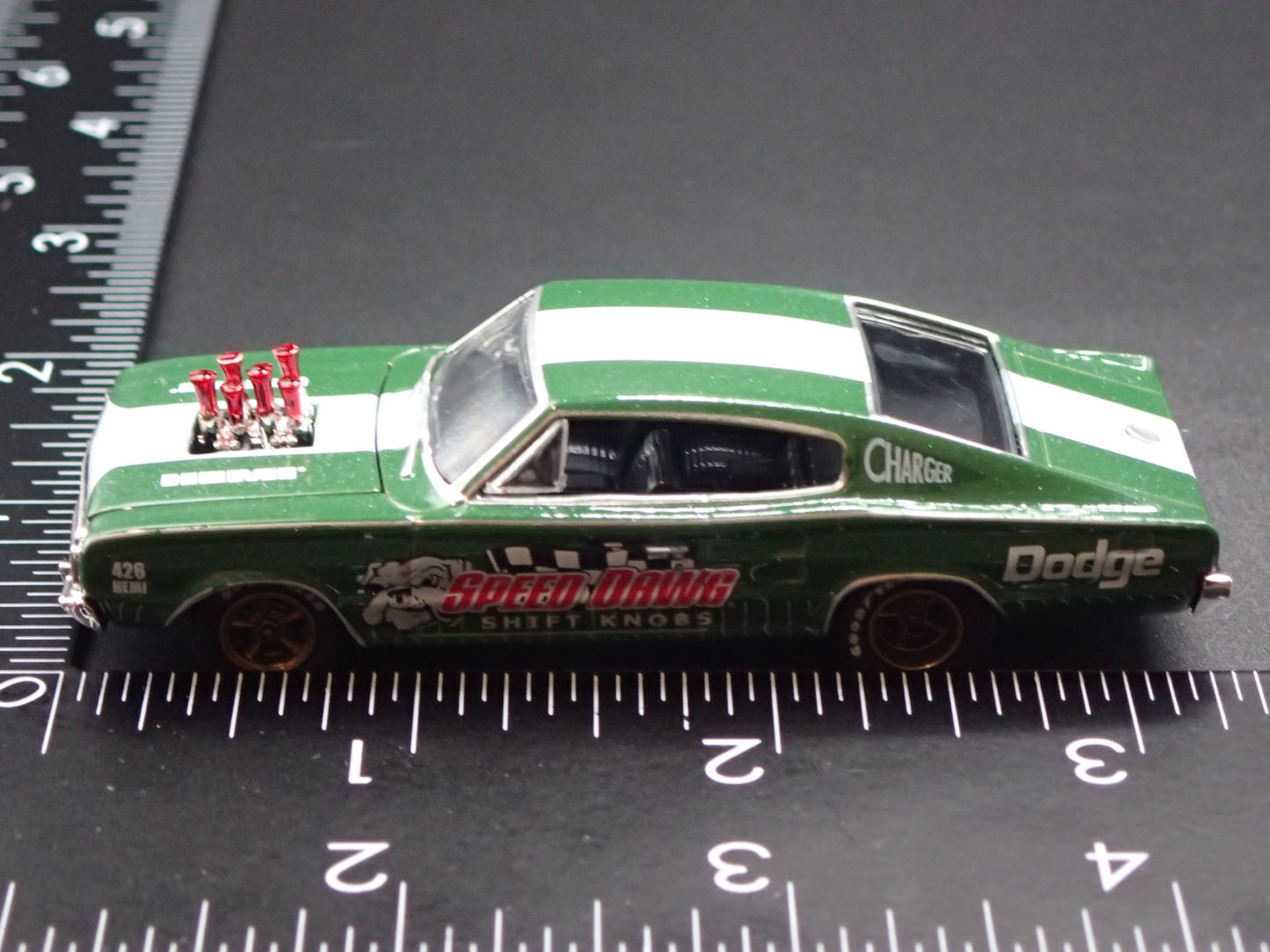 1966 66 DODGE CHARGER GASSER SPEED DAWG 1/64 SCALE DIORAMA DIECAST MODEL CAR