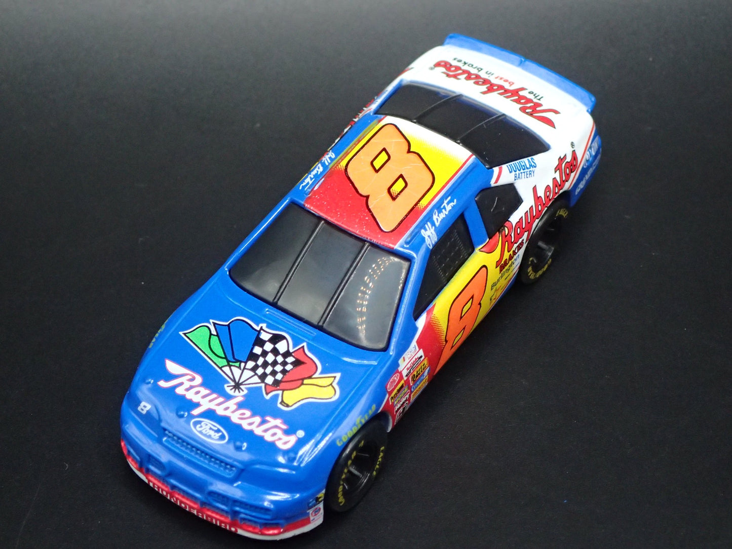 1995 95 FORD THUNDERBIRD 8 JEFF BURTON RAYBESTOS NASCAR 1:64 SCALE DIECAST CAR