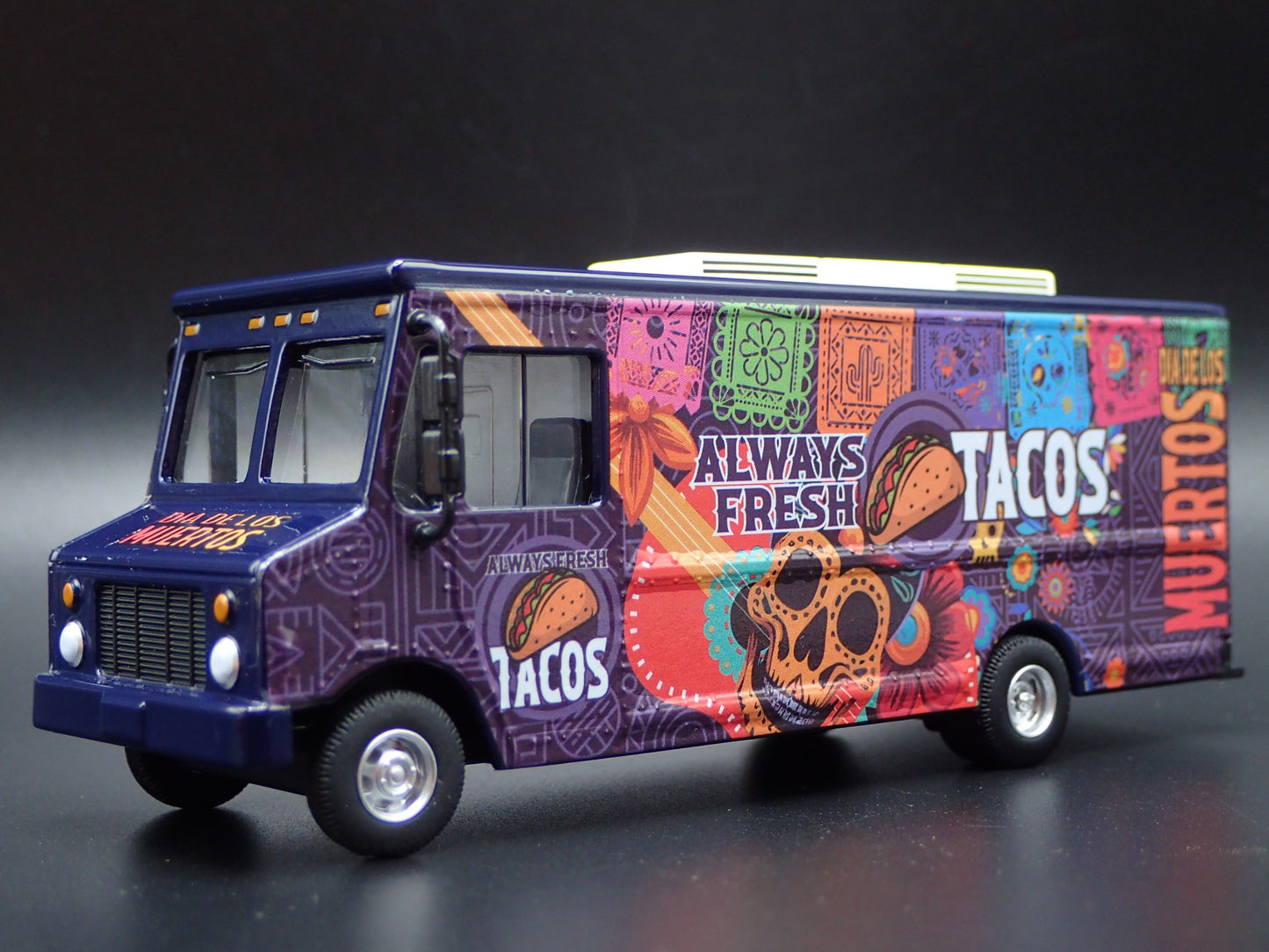 DELIVERY STEP VAN TACOS FOOD TRUCK DIA DE LOS MUERTOS 1:64 SCALE DIECAST MODEL
