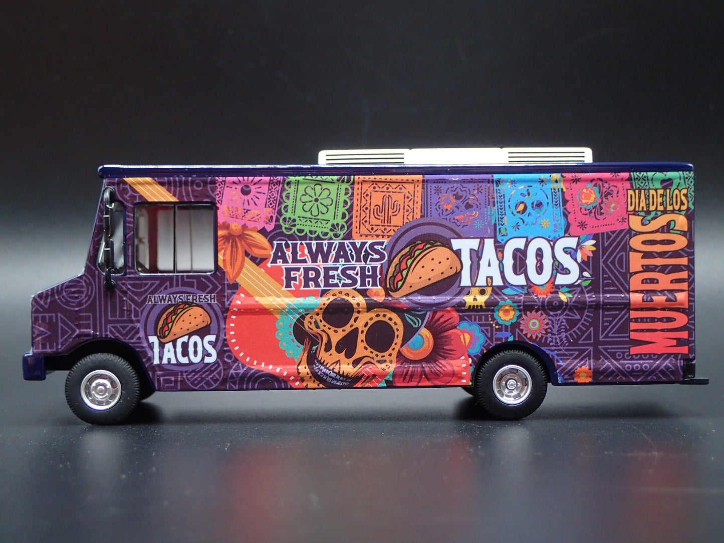 DELIVERY STEP VAN TACOS FOOD TRUCK DIA DE LOS MUERTOS 1:64 SCALE DIECAST MODEL