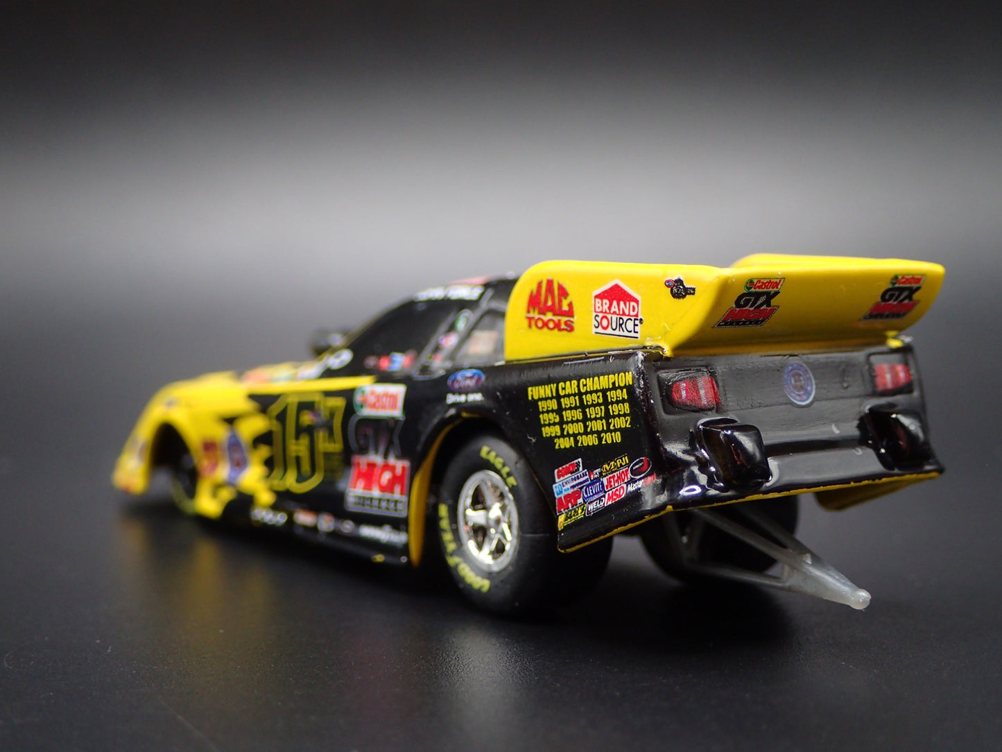 2011 FORD MUSTANG FUNNY CAR JOHN FORCE CASTROL GTX 1:64 SCALE DIECAST MODEL CAR