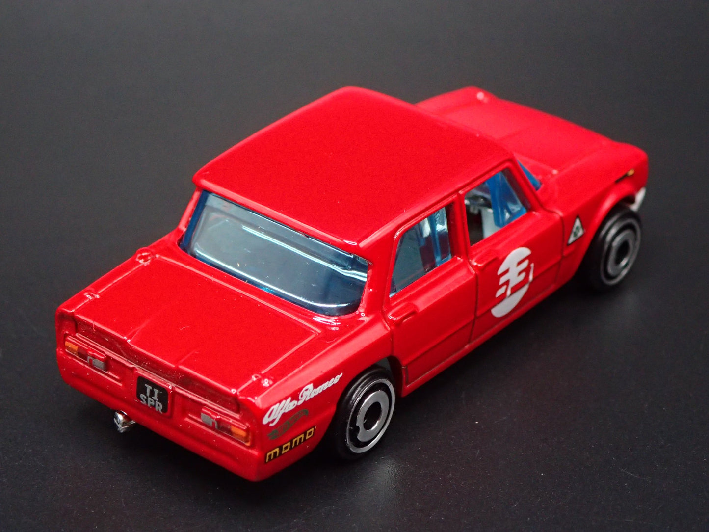 1963-1964 ALFA ROMEO GIULIA TI SUPER RED 1:64 SCALE DIORAMA DIECAST MODEL CAR