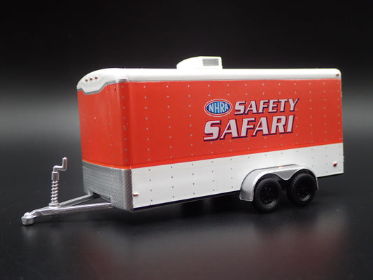 NHRA ENCLOSED CAR TOY HAULER TRAILER W OPENING DOOR 1:64 SCALE DIORAMA MODEL