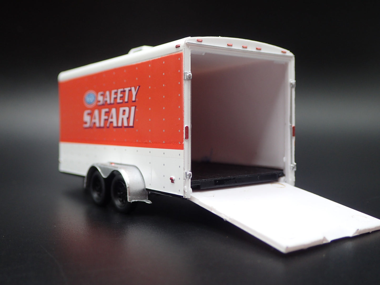 NHRA ENCLOSED CAR TOY HAULER TRAILER W OPENING DOOR 1:64 SCALE DIORAMA MODEL