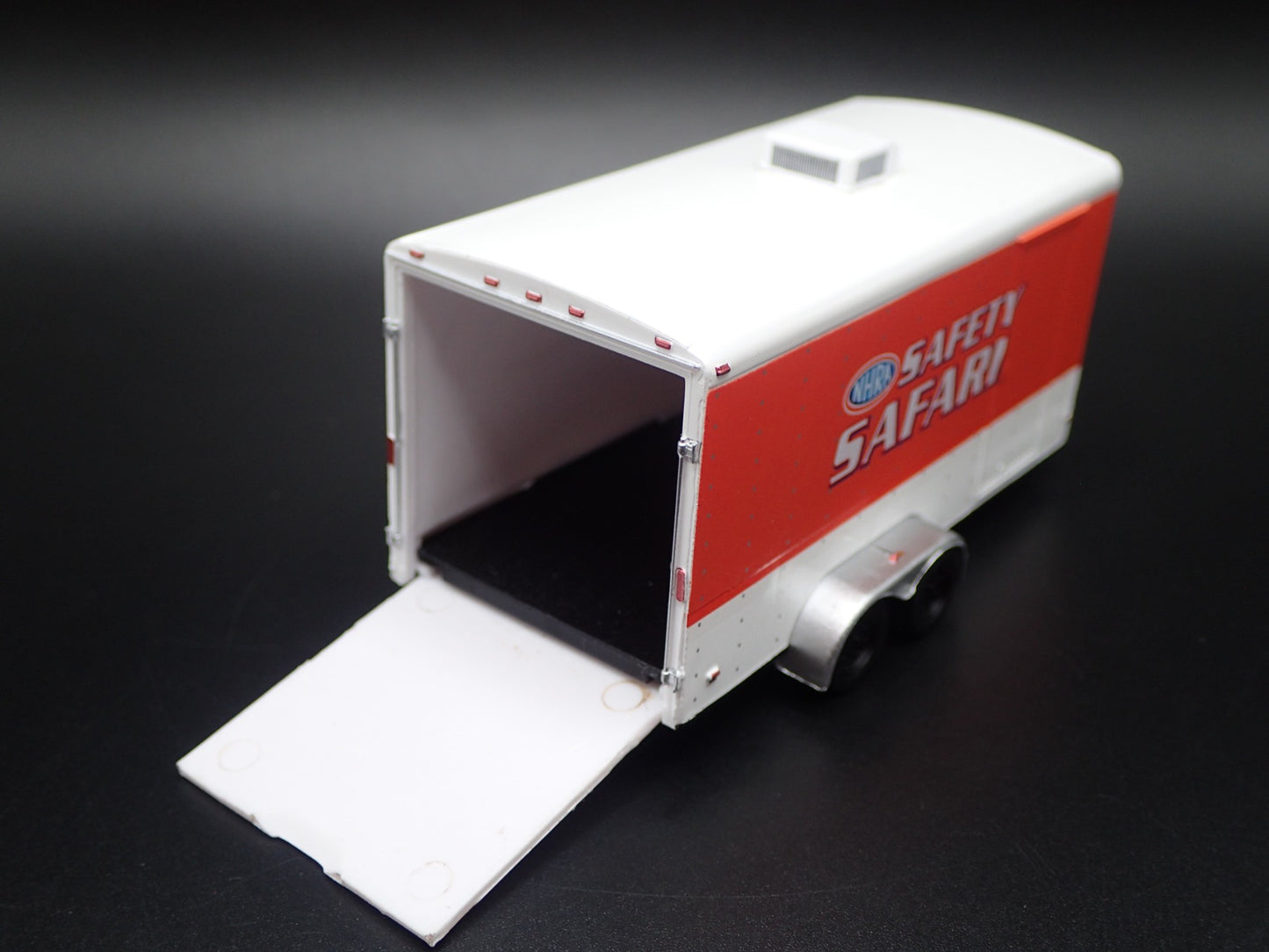 NHRA ENCLOSED CAR TOY HAULER TRAILER W OPENING DOOR 1:64 SCALE DIORAMA MODEL