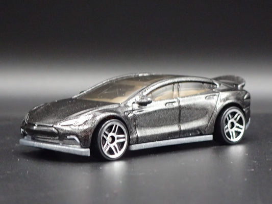 2012-2016 TESLA MODEL S BLACK 1/64 SCALE COLLECTIBLE DIORAMA DIECAST MODEL CAR