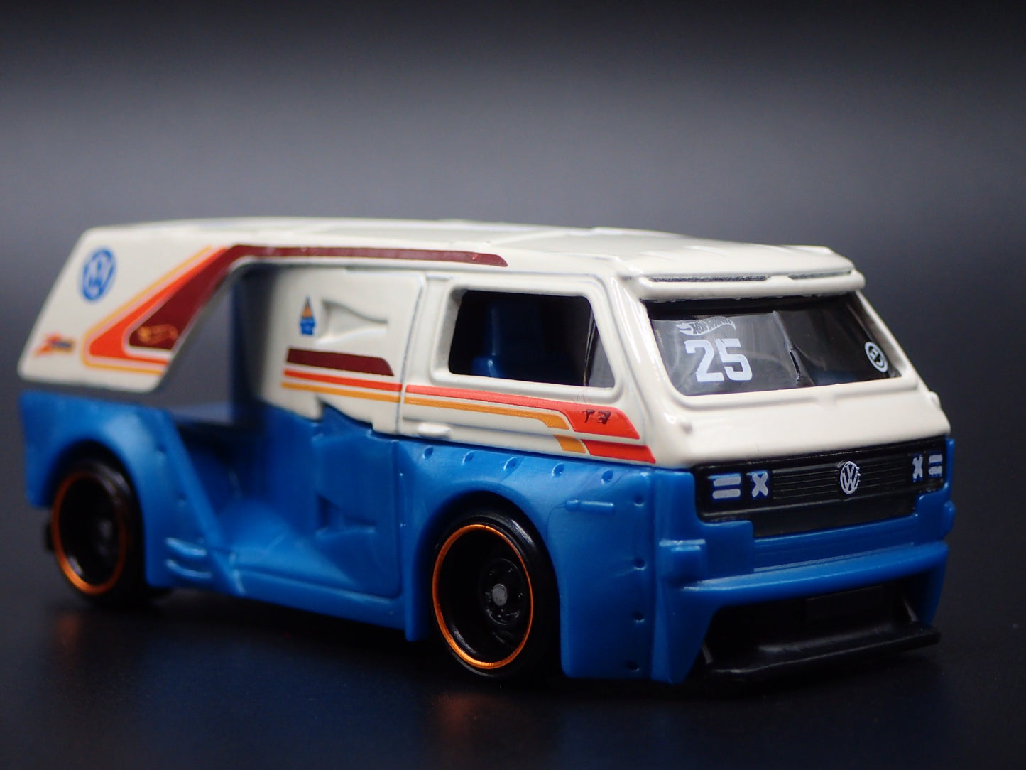 1979-2002 VW VOLKSWAGEN TYPE 2 T3 CUSTOM VAN BLUE 1/64 SCALE DIECAST MODEL CAR