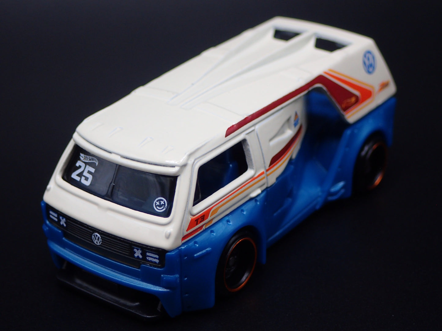 1979-2002 VW VOLKSWAGEN TYPE 2 T3 CUSTOM VAN BLUE 1/64 SCALE DIECAST MODEL CAR