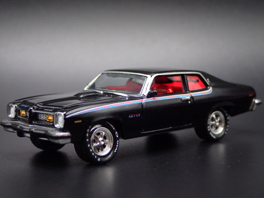 1974 74 PONTIAC GTO MUSCLE CAR BLACK 1:64 SCALE DIORAMA DIECAST MODEL CAR