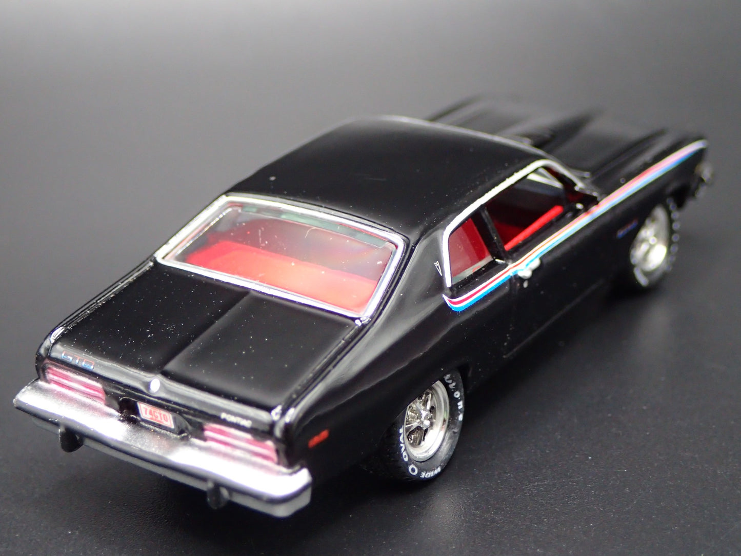 1974 74 PONTIAC GTO MUSCLE CAR BLACK 1:64 SCALE DIORAMA DIECAST MODEL CAR