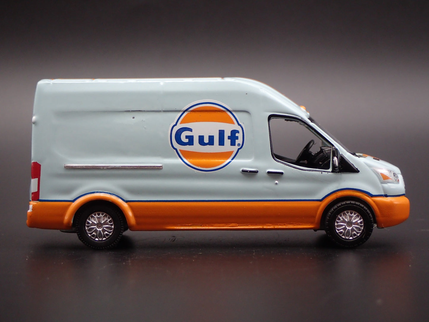 2019 19 FORD TRANSIT SPRINTER VAN GULF RACING TEAM 1:64 SCALE DIECAST MODEL CAR