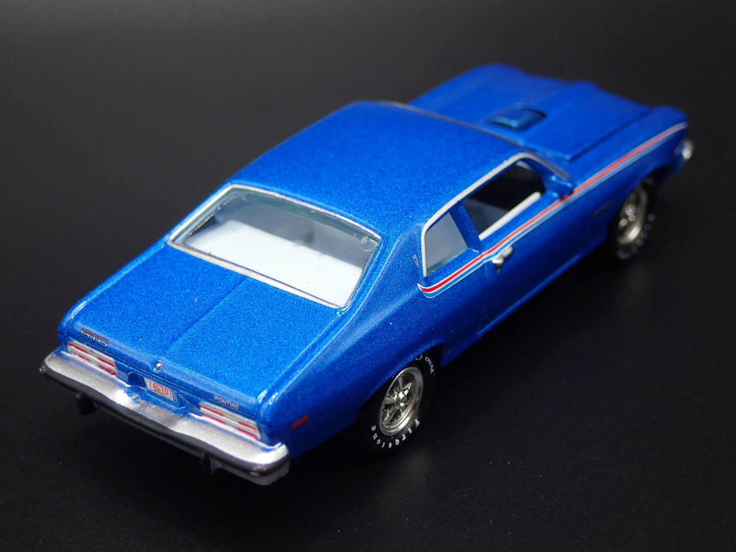 1974 74 PONTIAC GTO MUSCLE CAR BLUE 1:64 SCALE DIORAMA DIECAST MODEL CAR