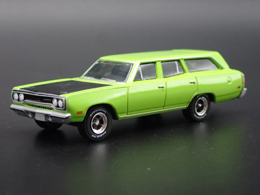 1970 70 PLYMOUTH SATELLITE STATION WAGON w/ HITCH 1:64 SCALE DIECAST MODEL CAR-Burning Rubber Toy Company
