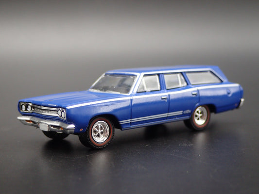 1968 PLYMOUTH SATELLITE STATION WAGON GTX w/ HITCH 1:64 SCALE DIECAST MODEL CAR-Burning Rubber Toy Company