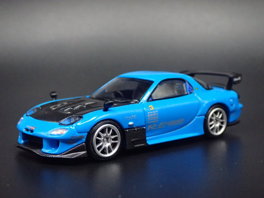 MAZDA RX7 FD3S JDM RE AMEMIYA 20B 3ROTOR 7 BLUE 1:64 SCALE DIECAST MODEL CAR