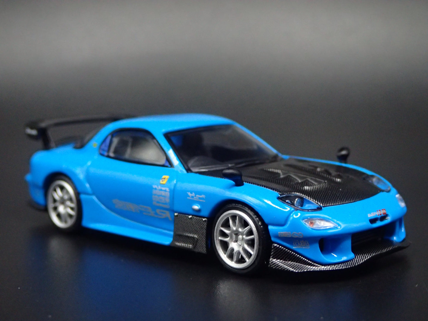 MAZDA RX7 FD3S JDM RE AMEMIYA 20B 3ROTOR 7 BLUE 1:64 SCALE DIECAST MODEL CAR
