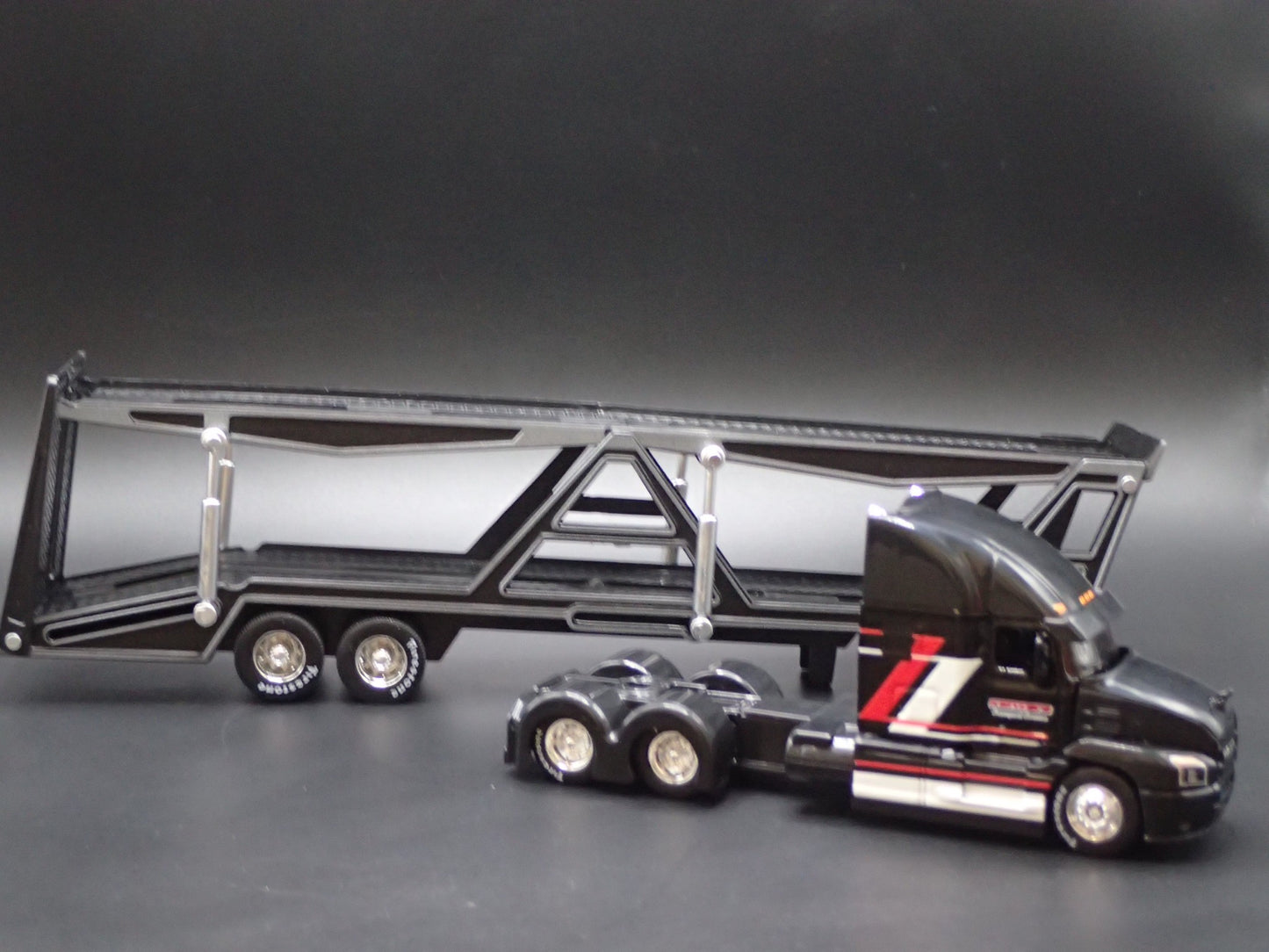 MACK ANTHEM RIG & CAR TRANSPORTER HAULER TRAILER BLACK 1:64 SCALE DIECAST MODEL