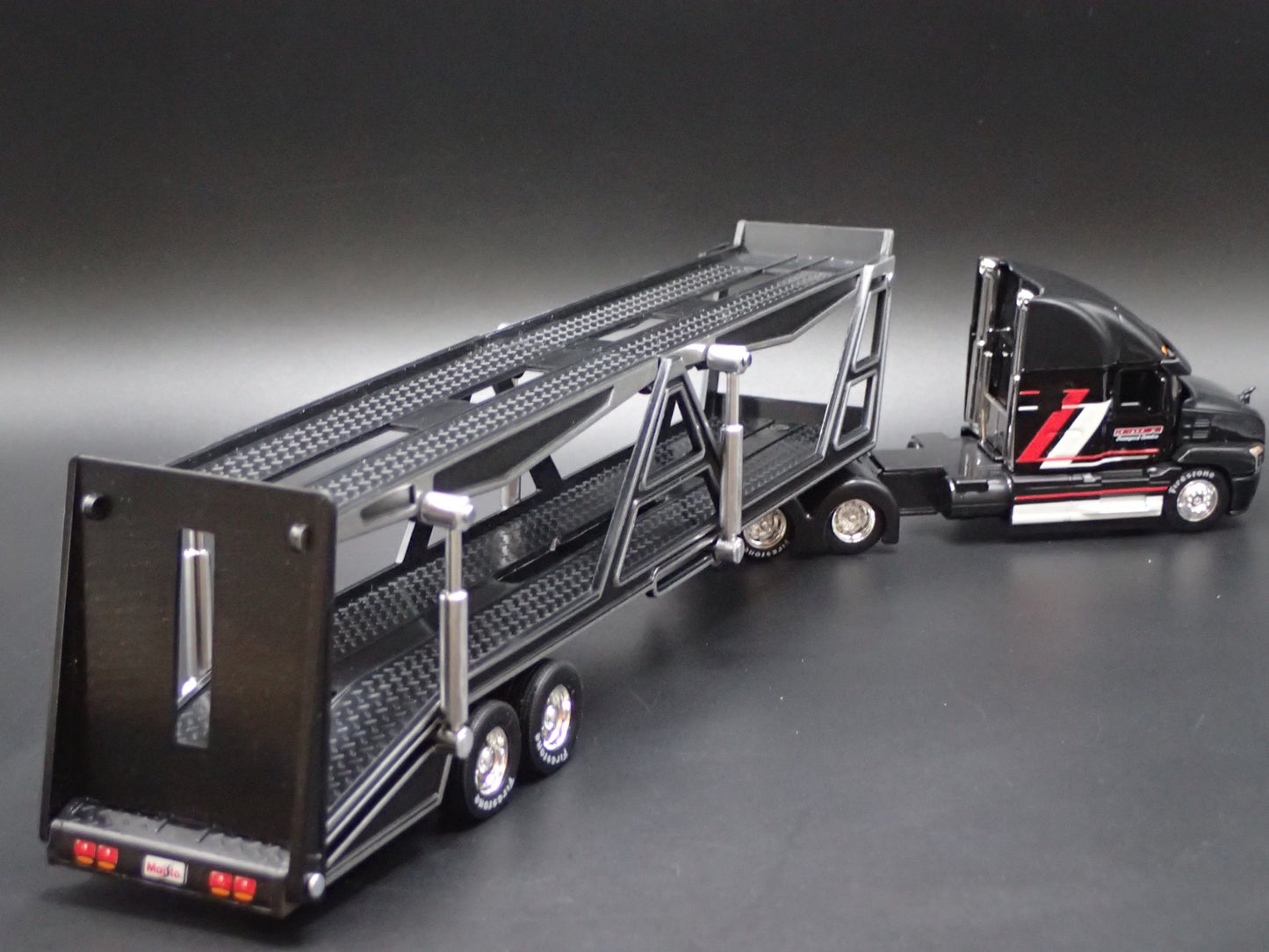 MACK ANTHEM RIG & CAR TRANSPORTER HAULER TRAILER BLACK 1:64 SCALE DIECAST MODEL