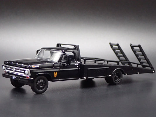 1972 72 FORD F-350 RAMP TRUCK BLACK 1:64 SCALE COLLECTIBLE DIECAST MODEL CAR