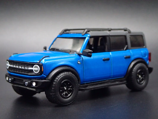 2021-2025 FORD BRONCO 4 FOUR DOOR w HITCH BLUE 1:64 SCALE DIECAST MODEL CAR