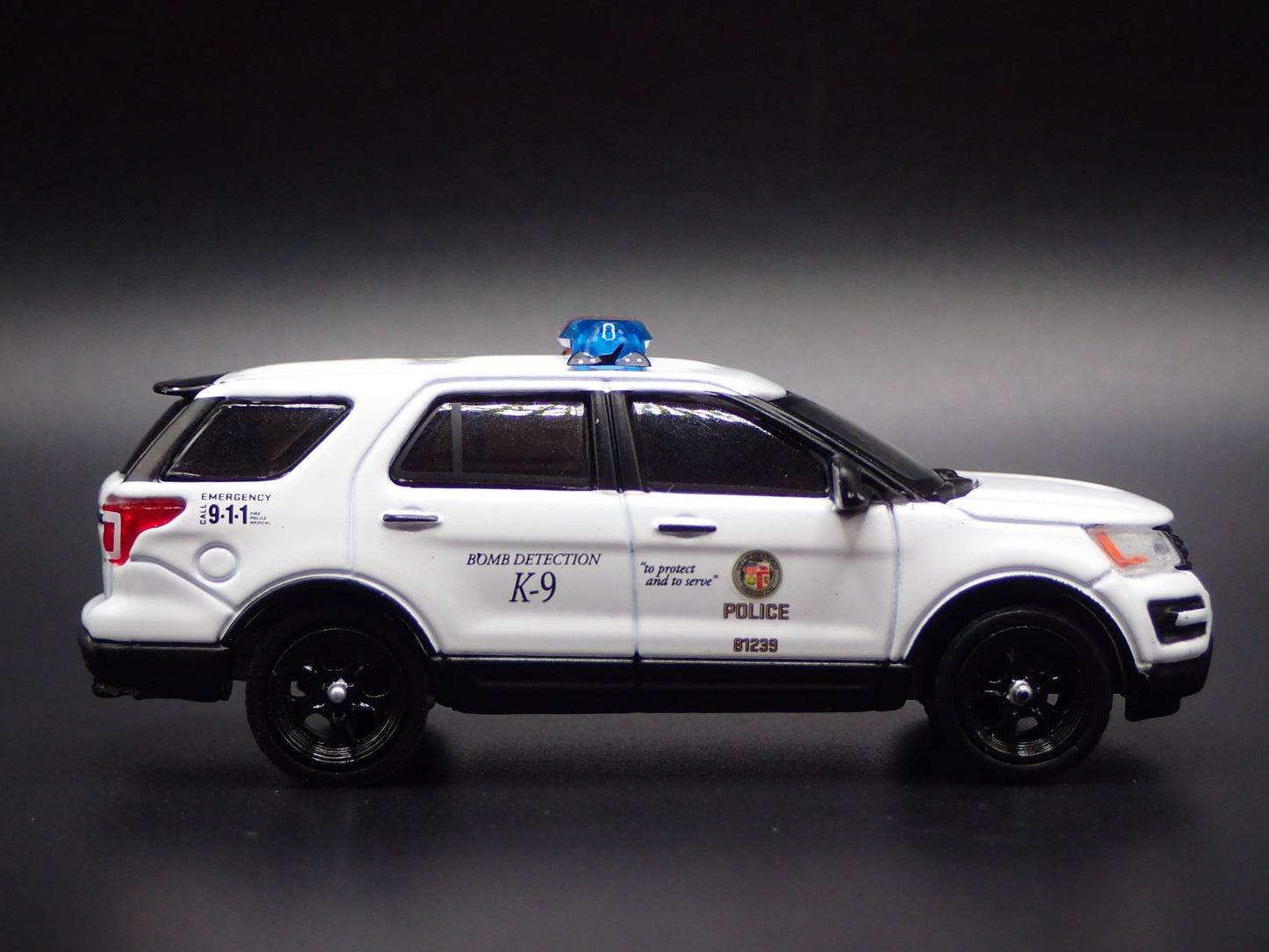 2017 FORD EXPLORER POLICE INTERCEPTOR UTILITY LAPD 1:64 SCALE DIECAST MODEL CAR
