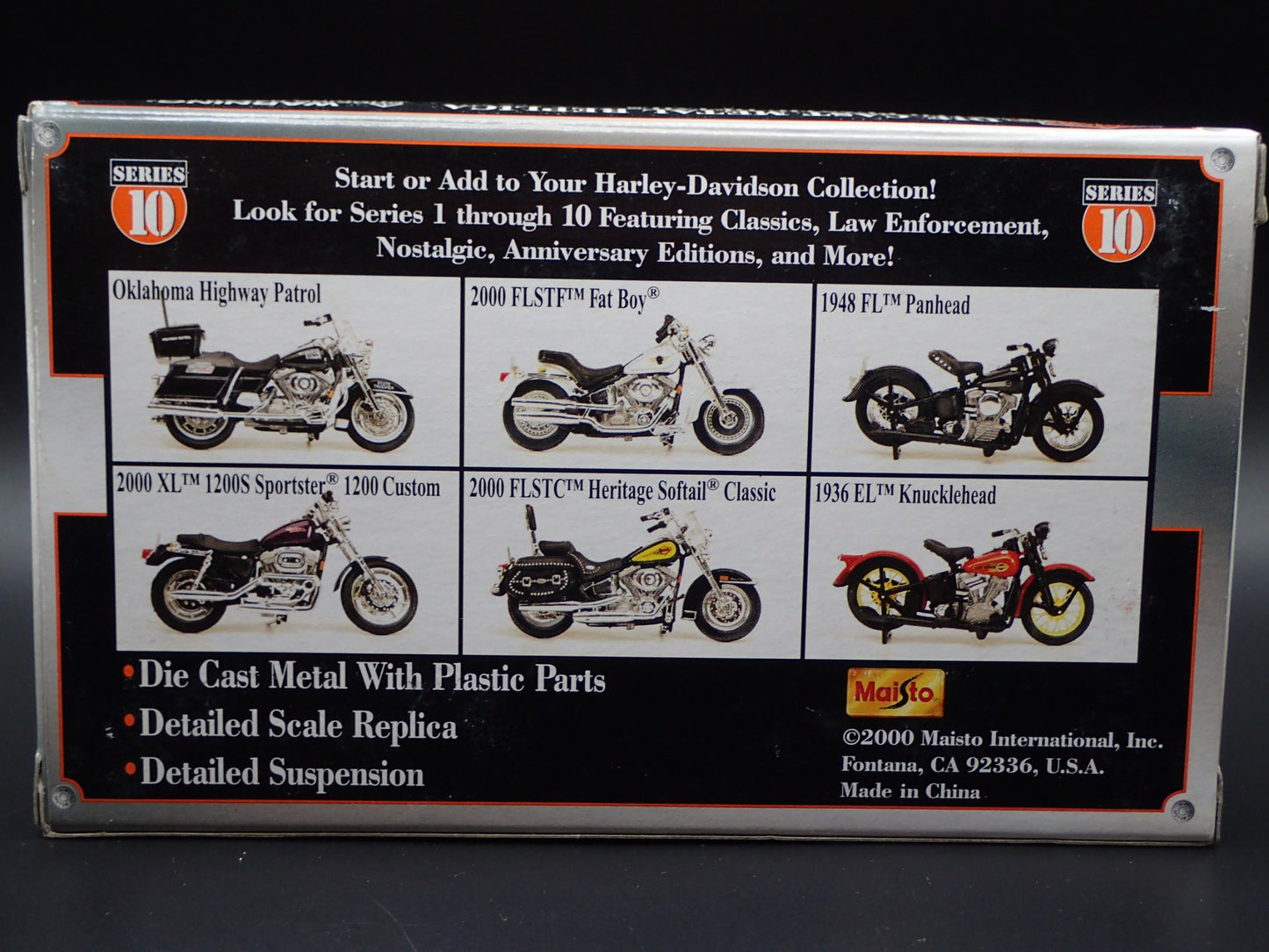 1936 36 EL KNUCKLEHEAD HARLEY DAVIDSON MAISTO 1/18 MOTORCYCLE MODEL SERIES 10