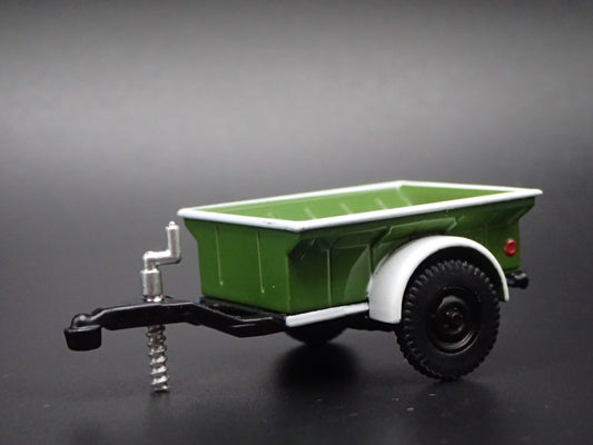 1/4 TON CARGO TRAILER GREEN w HITCH 1:64 SCALE COLLECTIBLE DIORAMA MODEL CAR