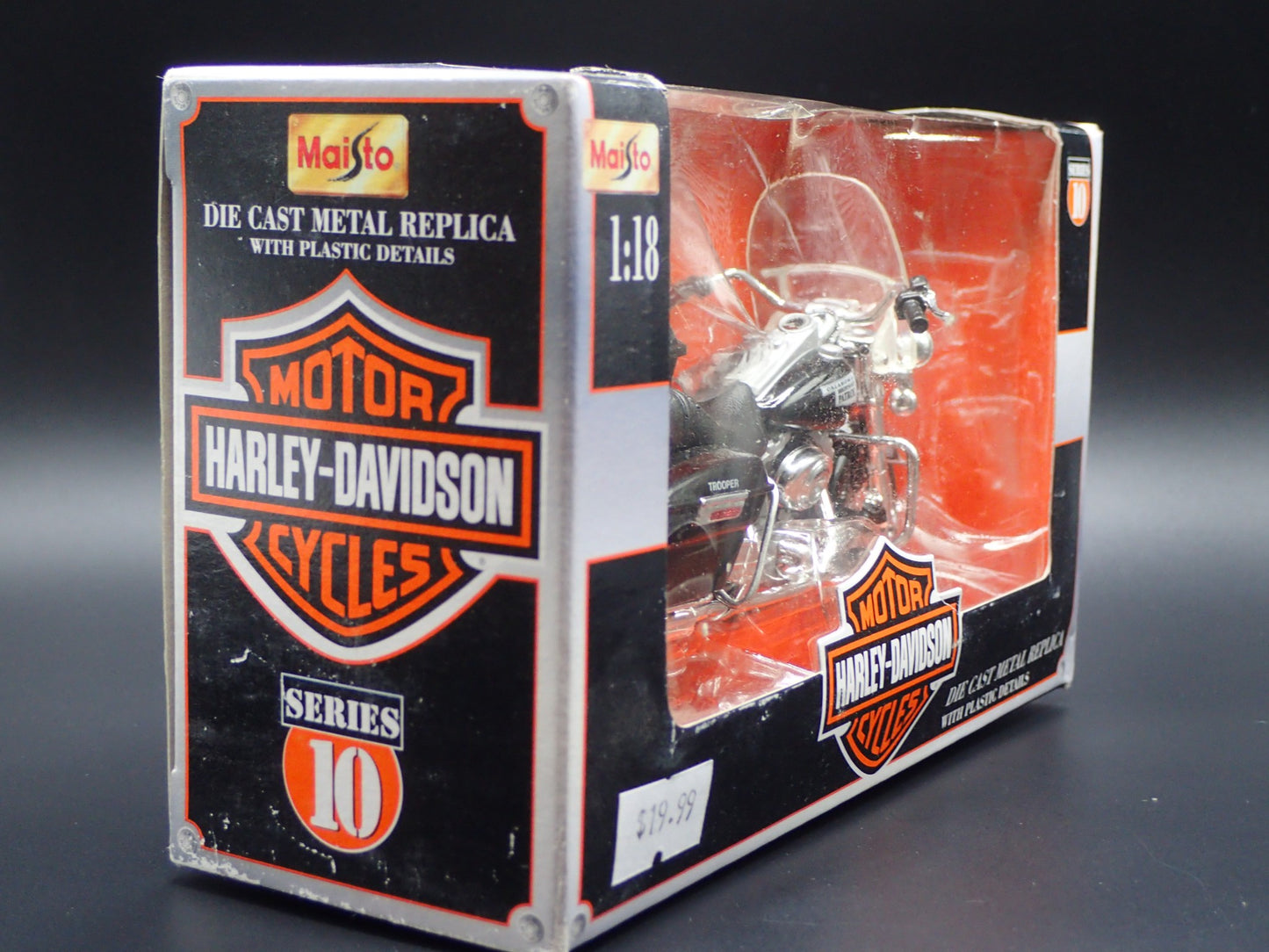 OKLAHOMA HIGHWAY PATROL HARLEY DAVIDSON MAISTO 1/18 MOTORCYCLE MODEL SERIES 10