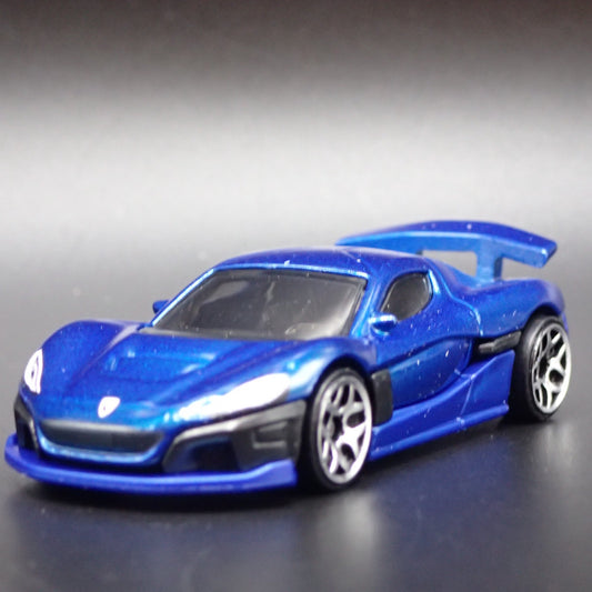 2021-2025 RIMAC NEVERA SUPER CAR BLUE 1/64 SCALE DIORAMA DIECAST MODEL CAR