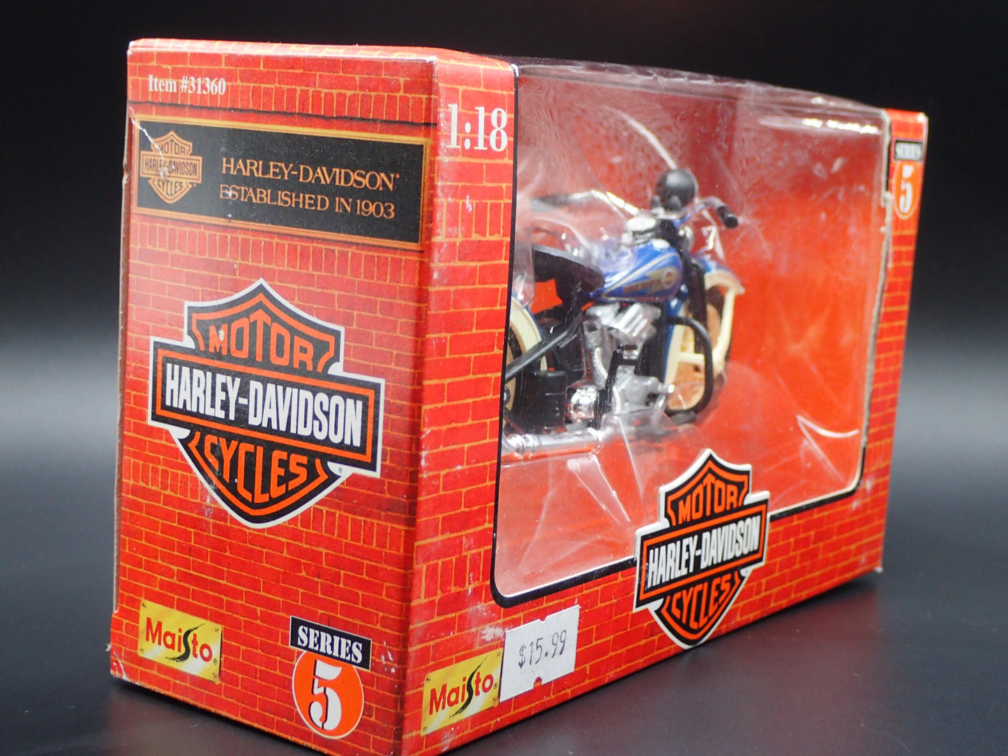 1936 36 EL KNUCKLEHEAD HARLEY DAVIDSON MAISTO 1/18 MOTORCYCLE MODEL SERIES 5