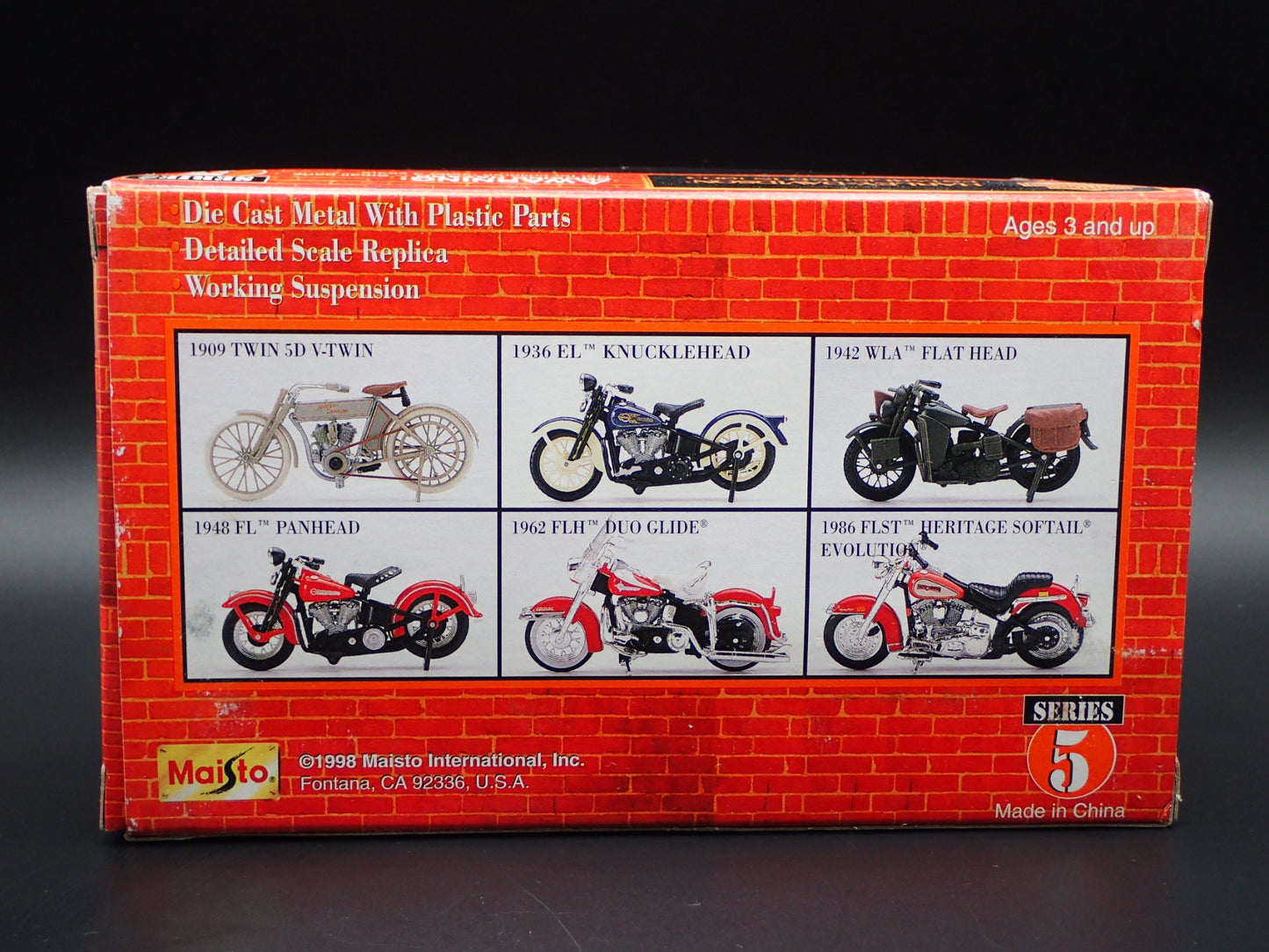 1936 36 EL KNUCKLEHEAD HARLEY DAVIDSON MAISTO 1/18 MOTORCYCLE MODEL SERIES 5