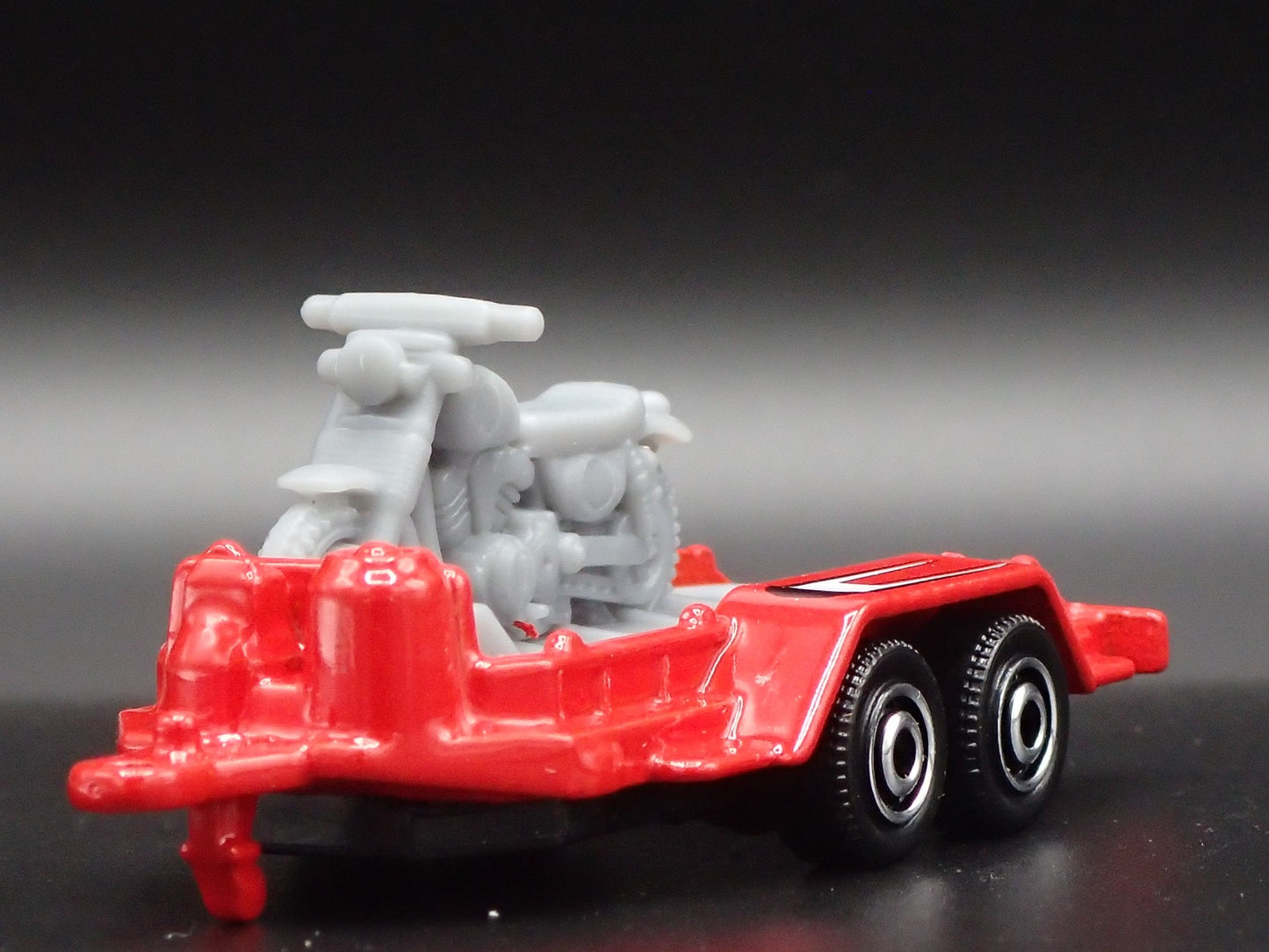 UTILITY TRAILER W MOTORCYCLE RED 1:64 SCALE COLLECTIBLE DIORAMA DIECAST MODEL