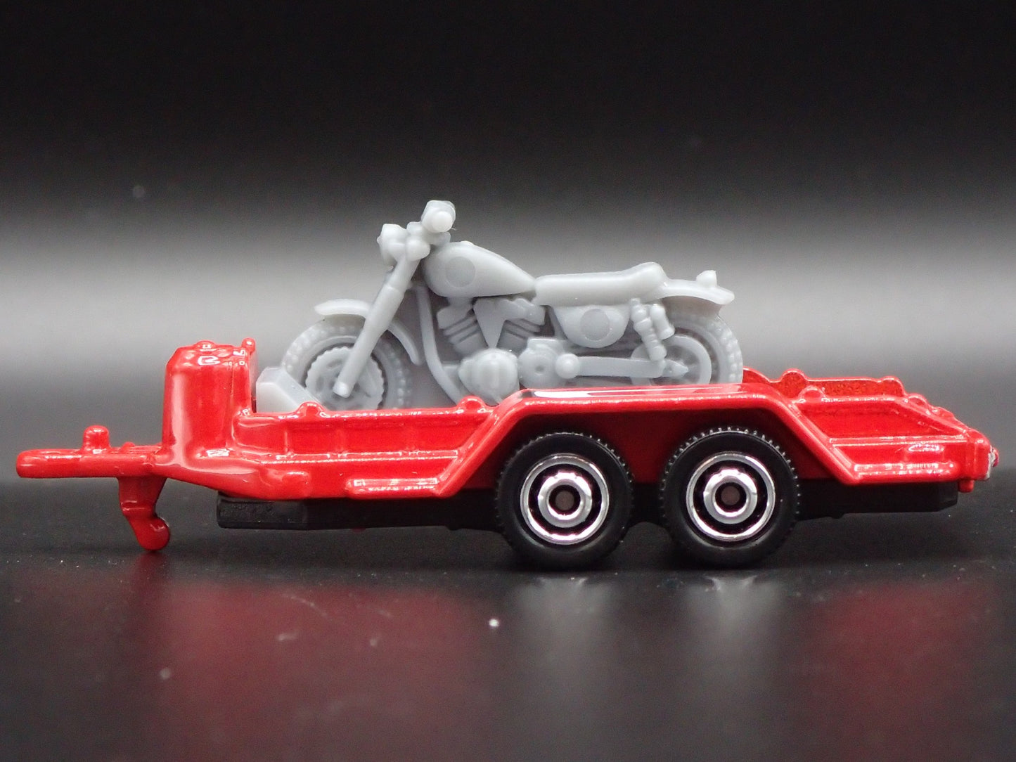 UTILITY TRAILER W MOTORCYCLE RED 1:64 SCALE COLLECTIBLE DIORAMA DIECAST MODEL