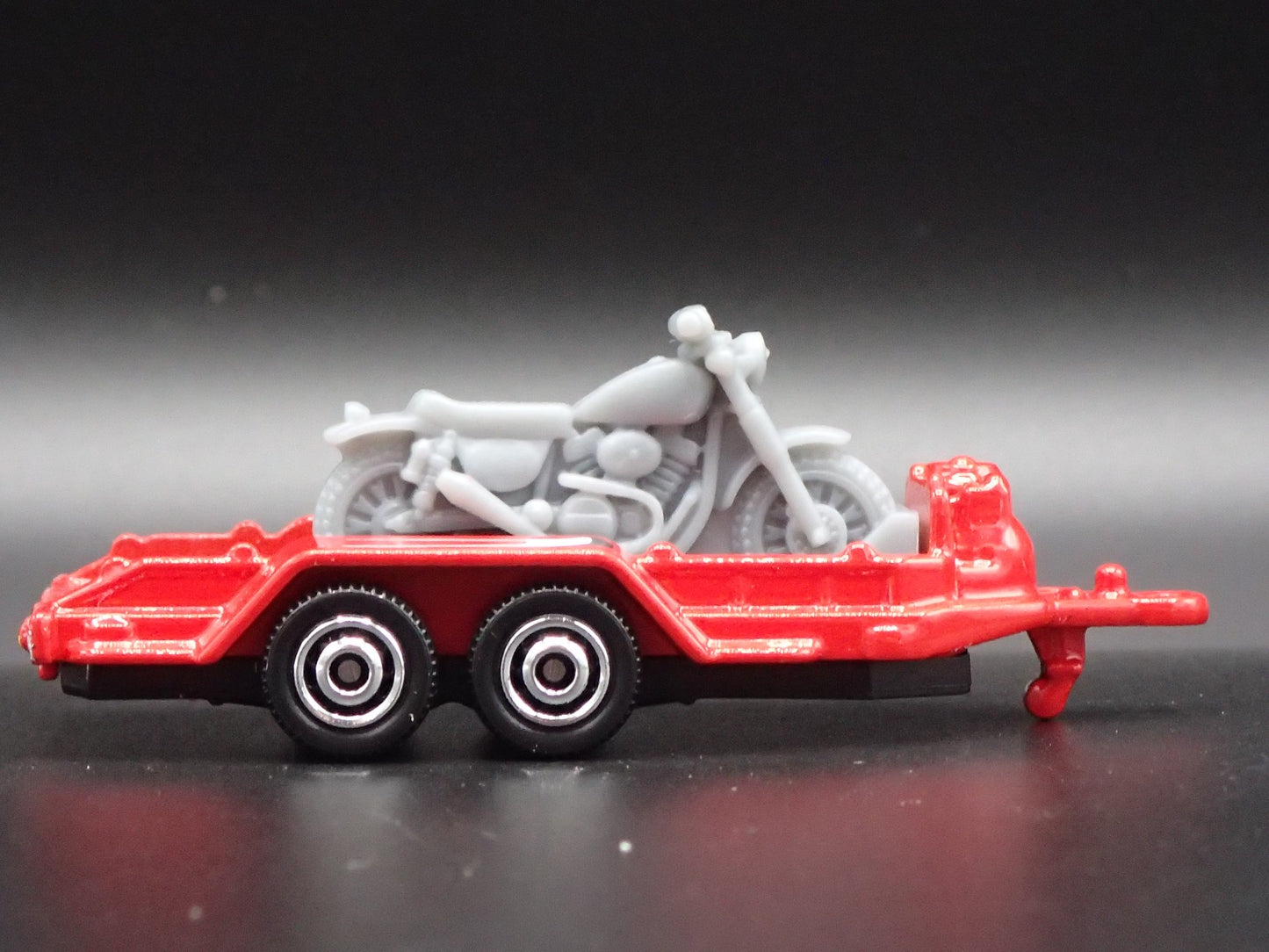 UTILITY TRAILER W MOTORCYCLE RED 1:64 SCALE COLLECTIBLE DIORAMA DIECAST MODEL