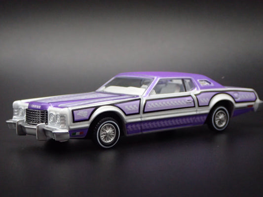 1973 73 FORD THUNDERBIRD LOWRIDER PURPLE 1:64 SCALE DIORAMA DIECAST MODEL CAR