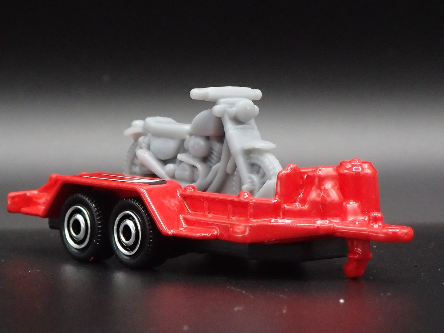UTILITY TRAILER W MOTORCYCLE RED 1:64 SCALE COLLECTIBLE DIORAMA DIECAST MODEL