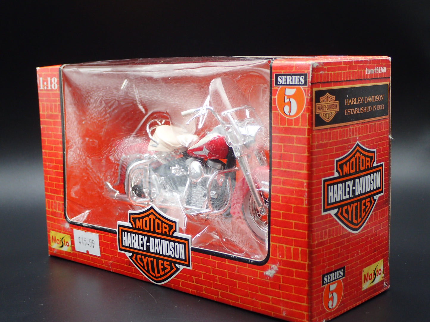 1962 FLH DUO GLIDE HARLEY DAVIDSON MAISTO 1/18 SCALE MOTORCYCLE MODEL SERIES 5