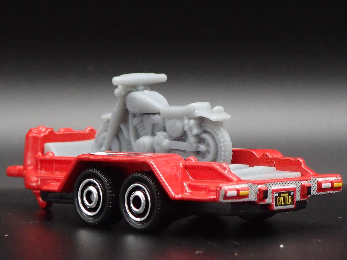 UTILITY TRAILER W MOTORCYCLE RED 1:64 SCALE COLLECTIBLE DIORAMA DIECAST MODEL