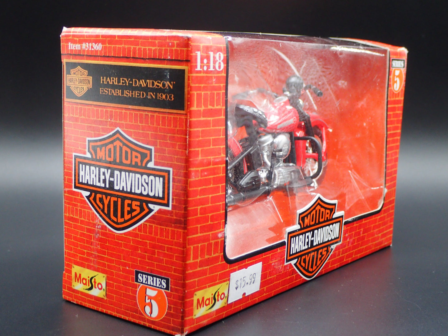 1948 48 FL PANHEAD HARLEY DAVIDSON MOTORCYCLE H-D 1:18 DIECAST MODEL SERIES 5