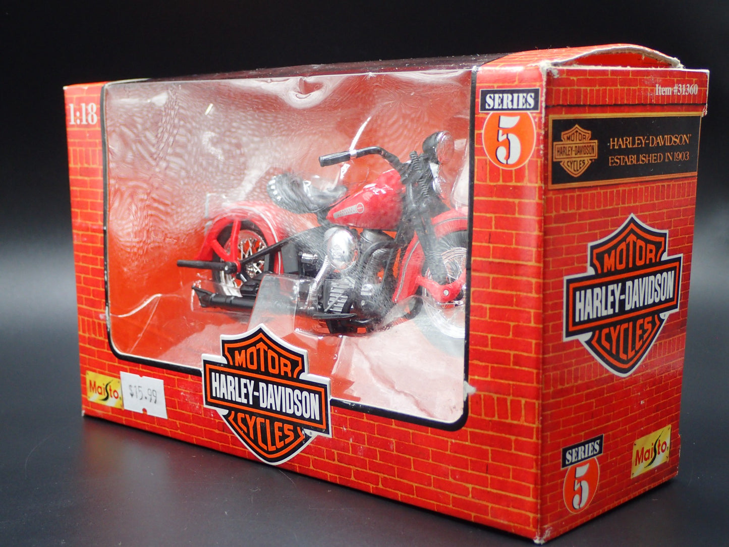 1948 48 FL PANHEAD HARLEY DAVIDSON MOTORCYCLE H-D 1:18 DIECAST MODEL SERIES 5