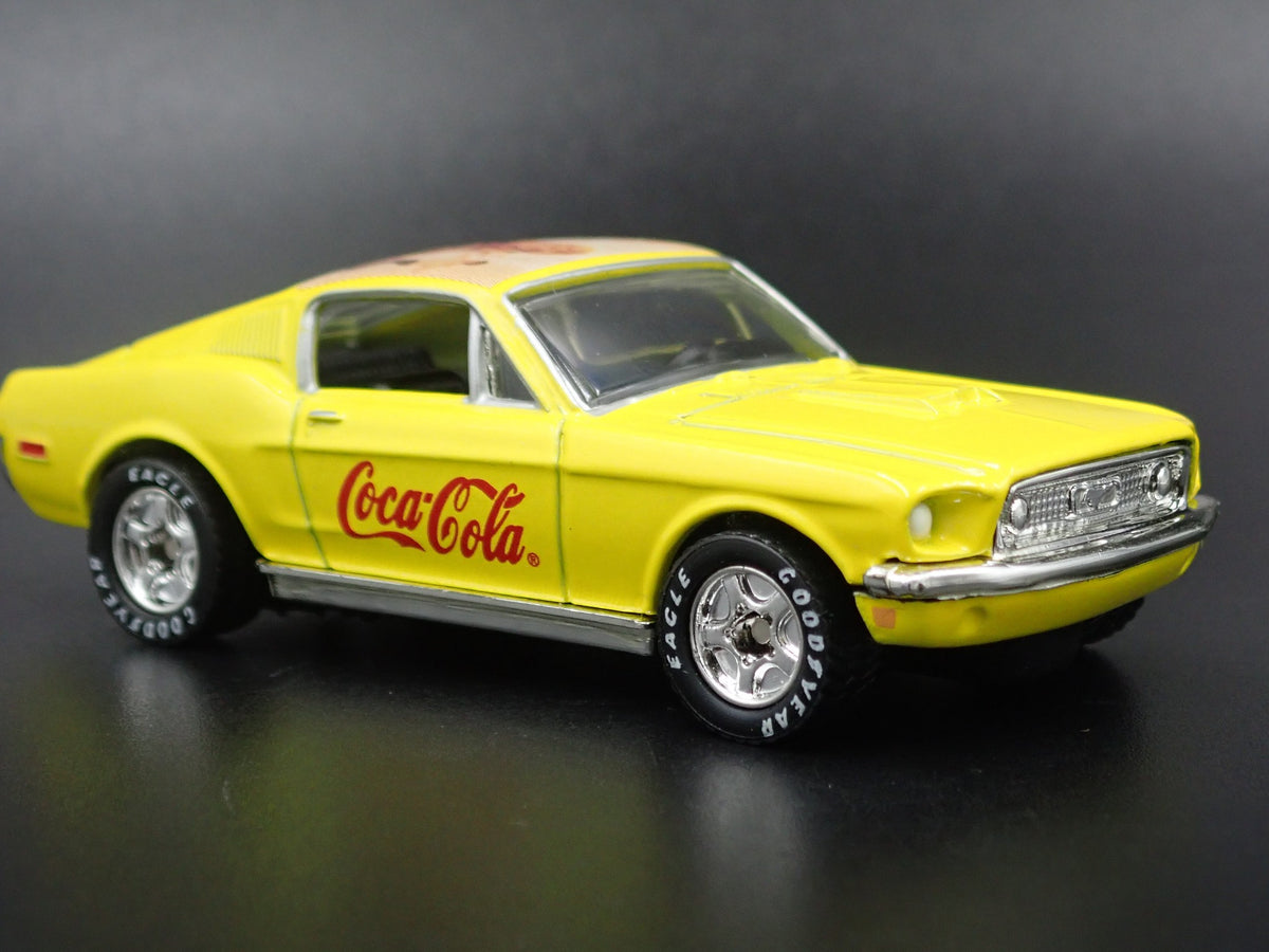 1968 68 FORD MUSTANG COCA COLA COBRA JET YELLOW 1:64 SCALE DIECAST MODEL CAR-Burning Rubber Toy Company