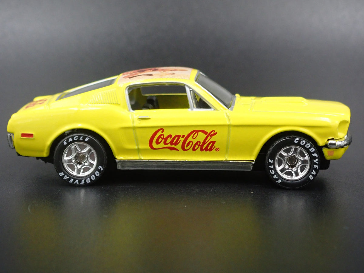 1968 68 FORD MUSTANG COCA COLA COBRA JET YELLOW 1:64 SCALE DIECAST MODEL CAR-Burning Rubber Toy Company