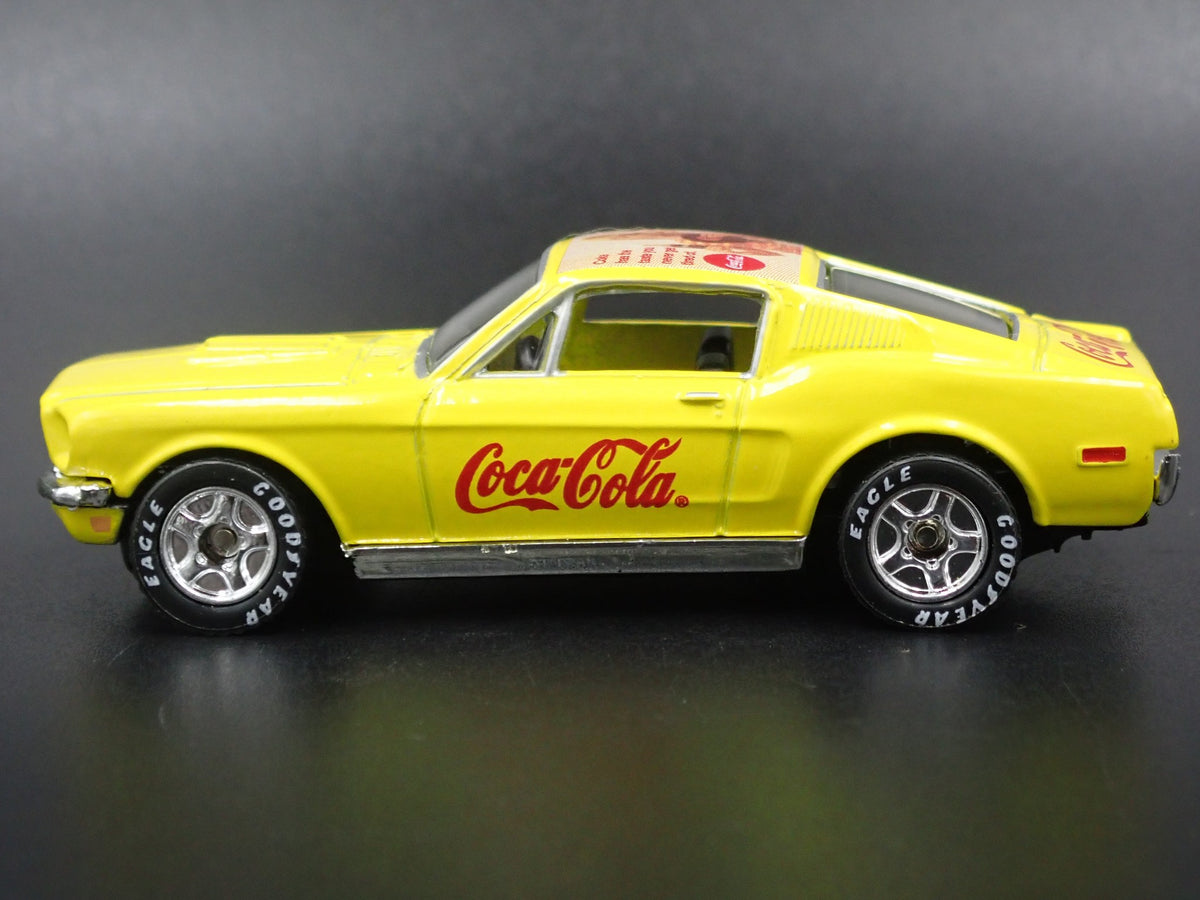 1968 68 FORD MUSTANG COCA COLA COBRA JET YELLOW 1:64 SCALE DIECAST MODEL CAR-Burning Rubber Toy Company
