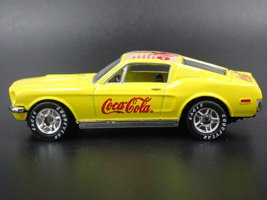 1968 68 FORD MUSTANG COCA COLA COBRA JET YELLOW 1:64 SCALE DIECAST MODEL CAR-Burning Rubber Toy Company