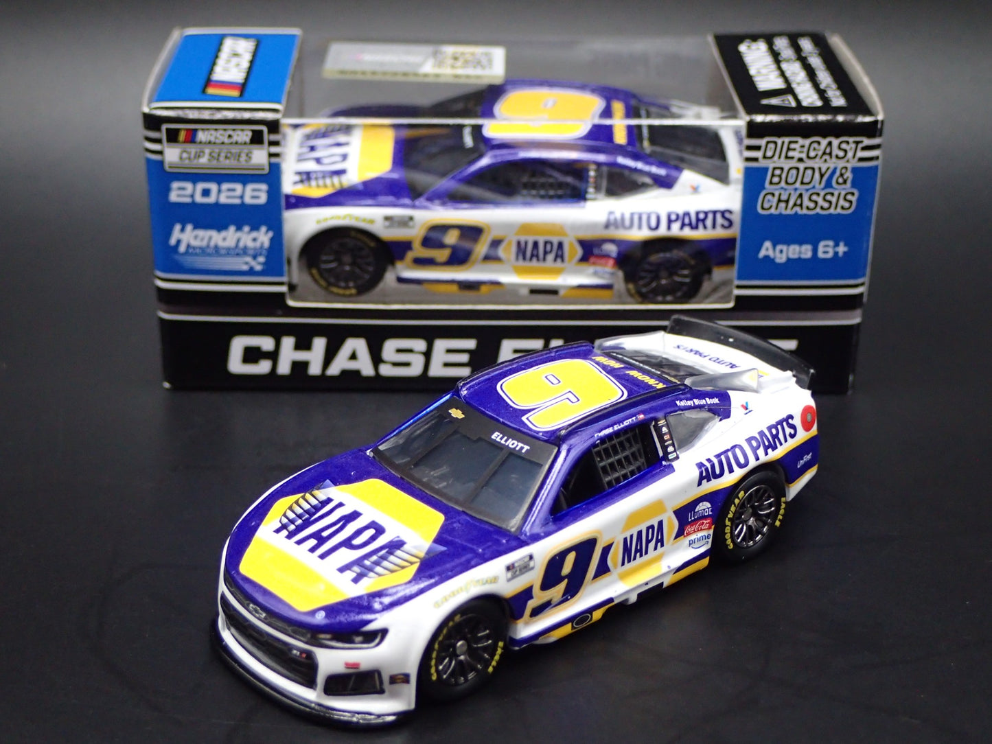 2026 26 CHEVROLET 9 CHASE ELLIOTT NAPA NASCAR 1:64 SCALE DIORAMA DIECAST CAR