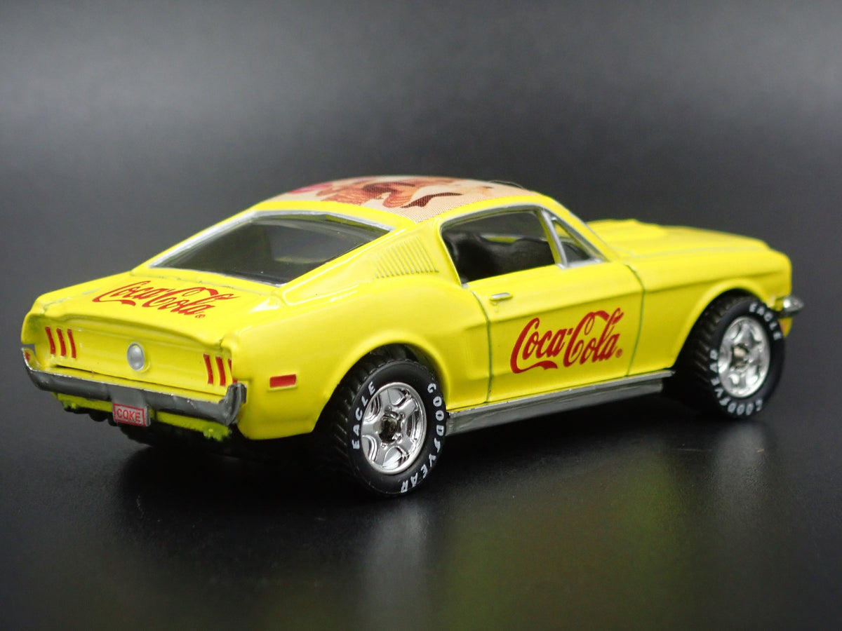1968 68 FORD MUSTANG COCA COLA COBRA JET YELLOW 1:64 SCALE DIECAST MODEL CAR-Burning Rubber Toy Company